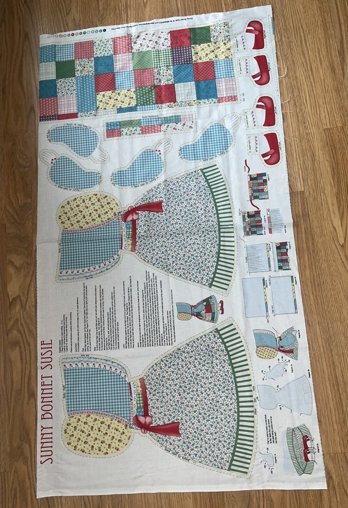 Benartex Sunny Bonnet Susie Doll Fabric Panel Sewing Pattern