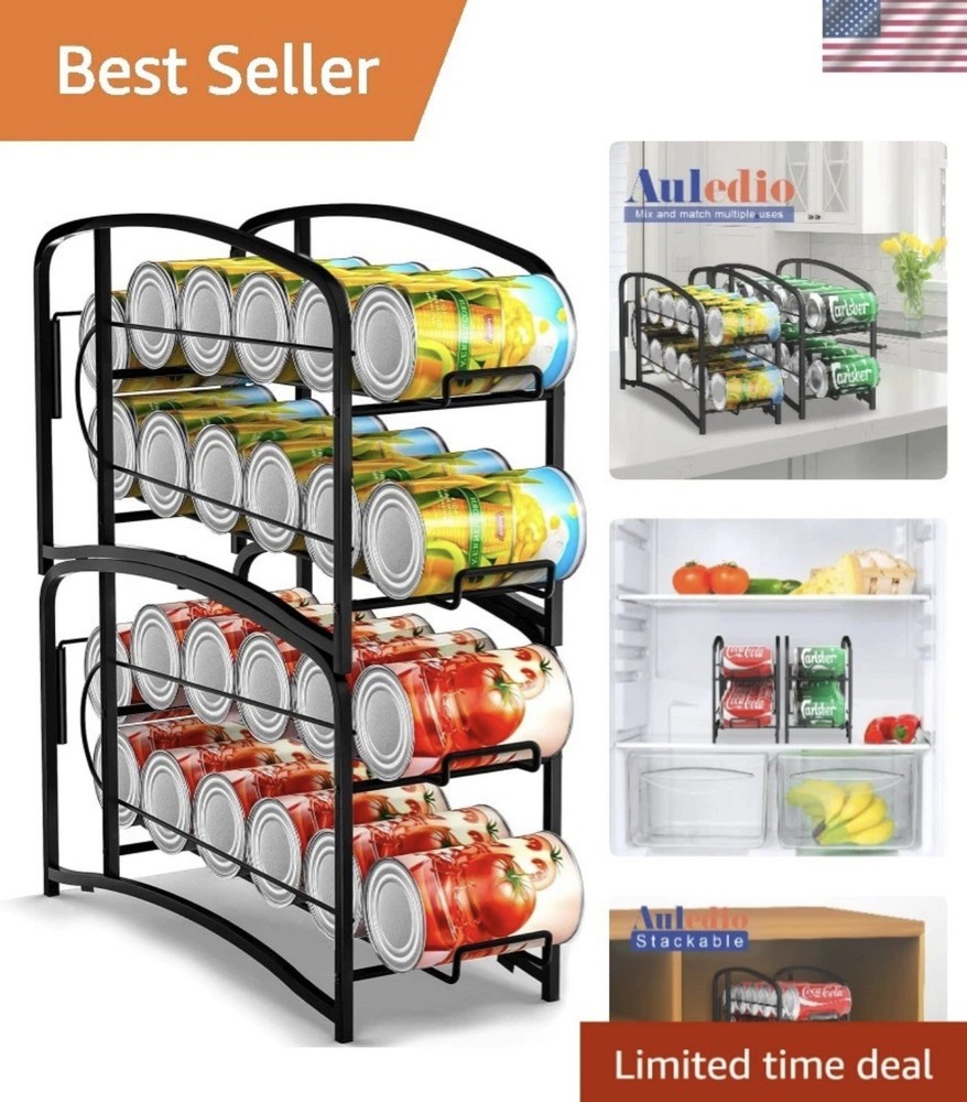 Stackable Beverage Can Dispenser Rack, Storage Organizer Holder for Canned