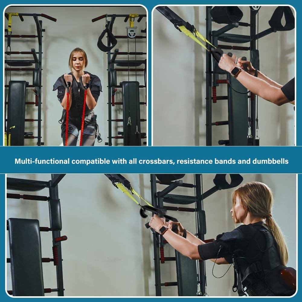 XuYelora Neutral Grip Handle Attachment for Pull-up Bars, 1 Pair Black