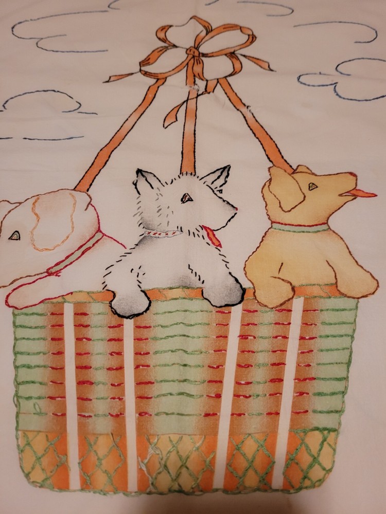 Vintage Embroidered Nursery Linens