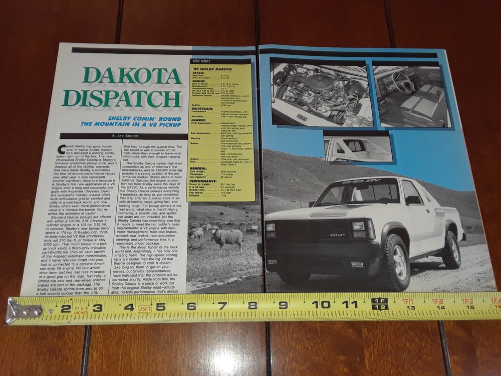 1989 SHELBY DODGE DAKOTA ORIGINAL ARTICLE