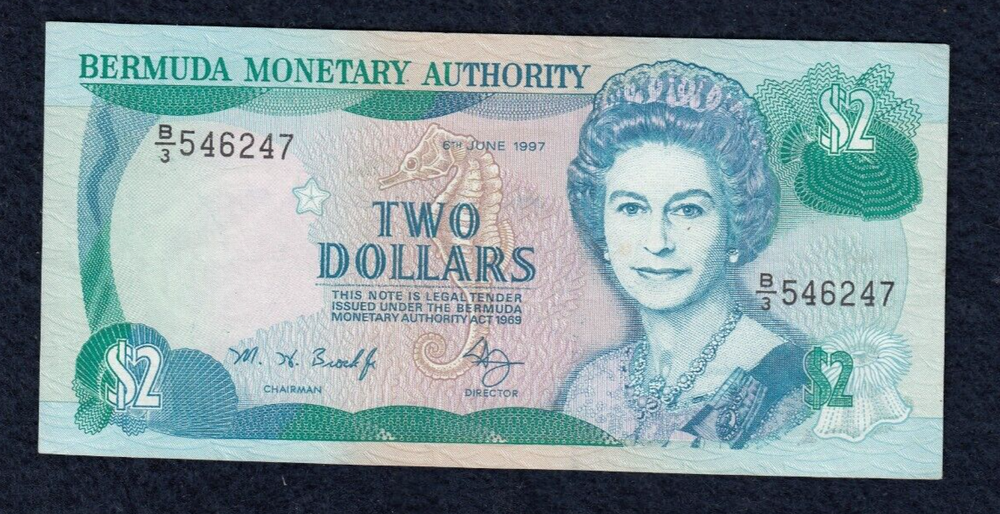 Bermuda, $2, 1997, QEII, P-40Ab, UNC