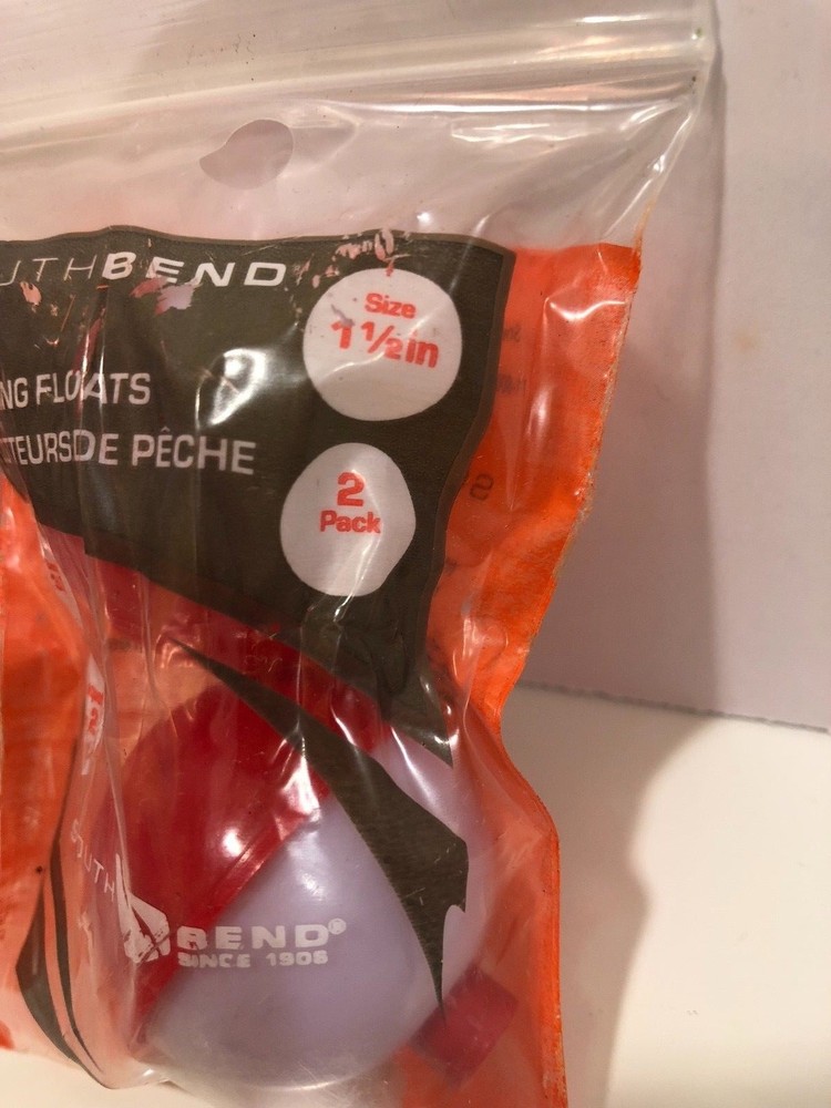 5 - South Bend Push Button Float Red and White 1-1/2" 2 Pack