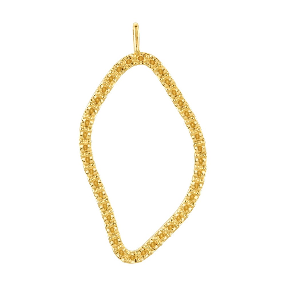 14K Gold & Silver Left Accented Open Silhouette Dangle