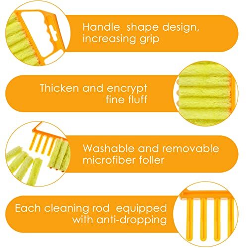 Piece Blind Cleaner Duster Tool, 7 Finger Dusting Cleaner Tool for 1 Yellow