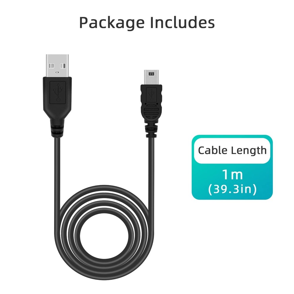 Mcbazel 2 Pack PS3 Controller Charger Cable, 3.3ft Mini USB Charging Cord for PS