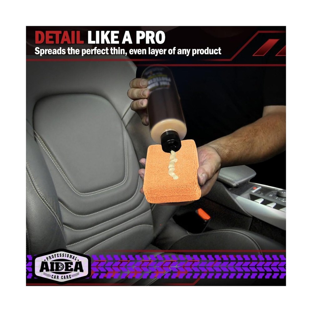 AIDEA Microfiber Applicator Pad-8Pack, Car Wash Sponge, Premium Microfiber Sp...