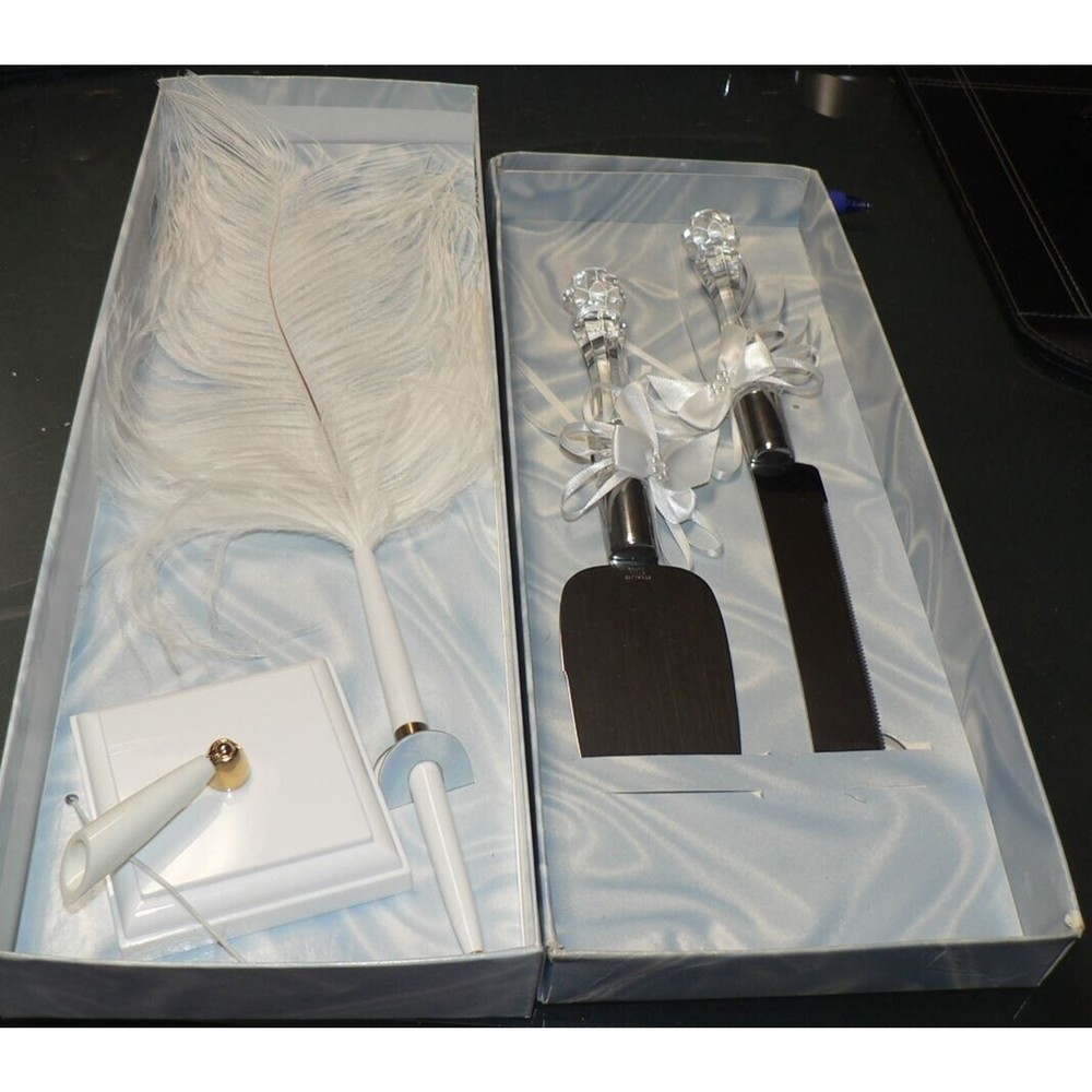 Treasure Masters Classics Bridal Guest Register Pen & Cake Server Set Stainless