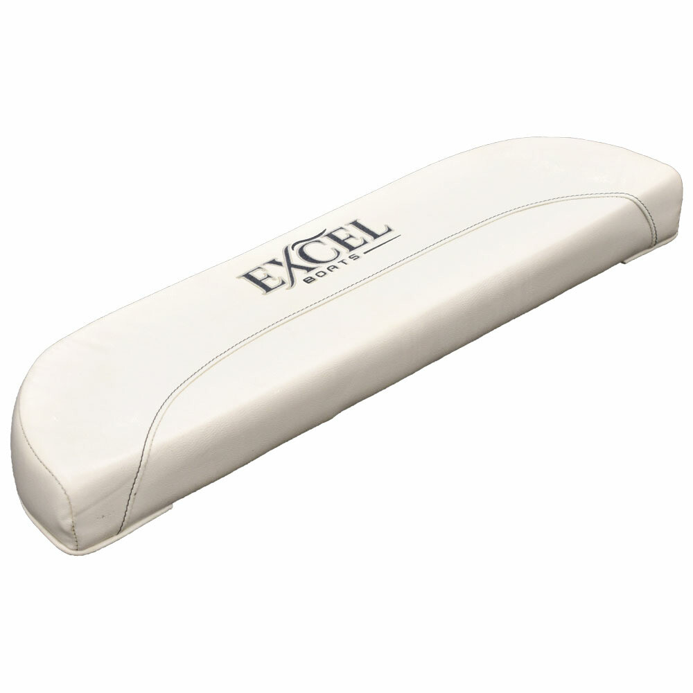 Excel Boat Leaning Post Backrest Cushion | White W/ Gray Logo
