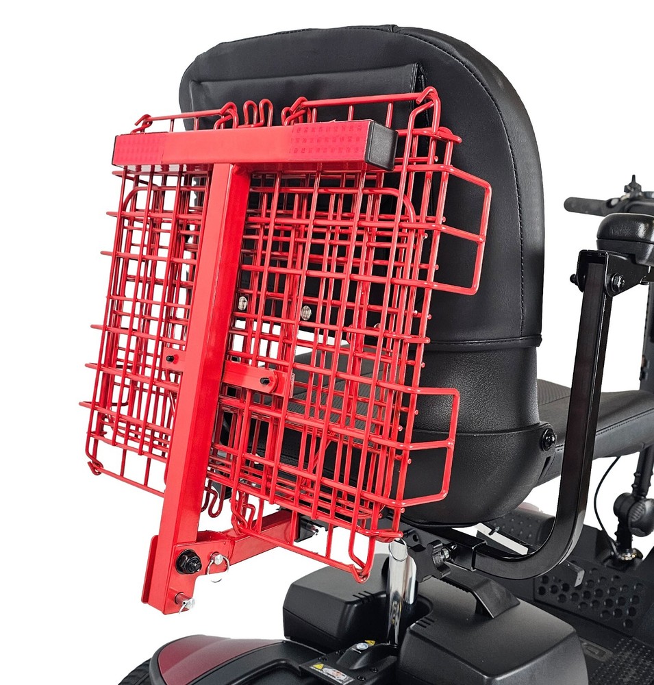 Foldable Folding Scooter Rear Basket for Pride Mobility Scooters: RED