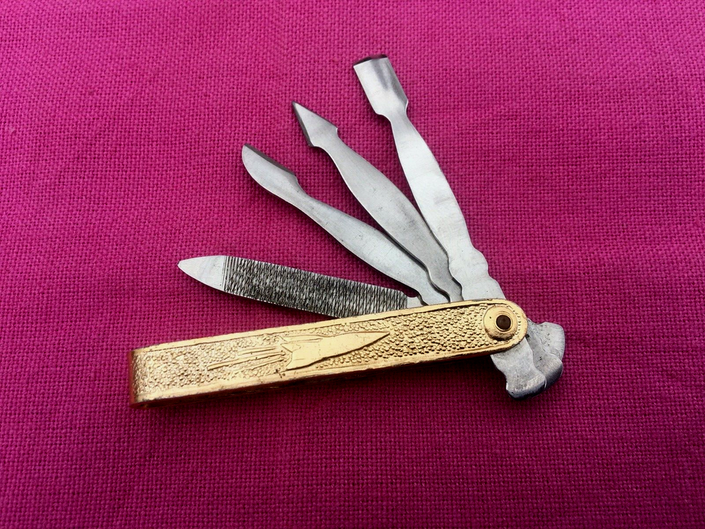 Vintage Manicure set Multitool 4 functions Space 1959 Rocket USSR