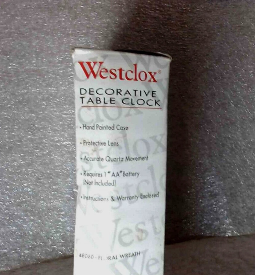 Westclox Decorative table clock hand painted Quartz box instructions