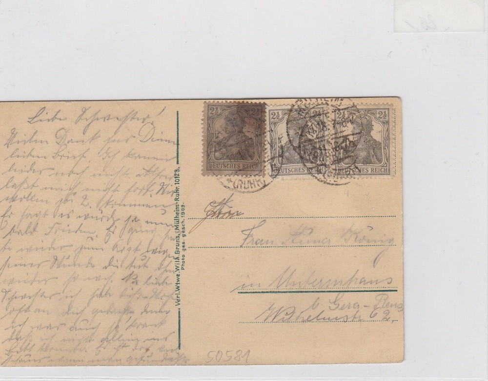 German Postal History Stamps Postcard Ref: R5221