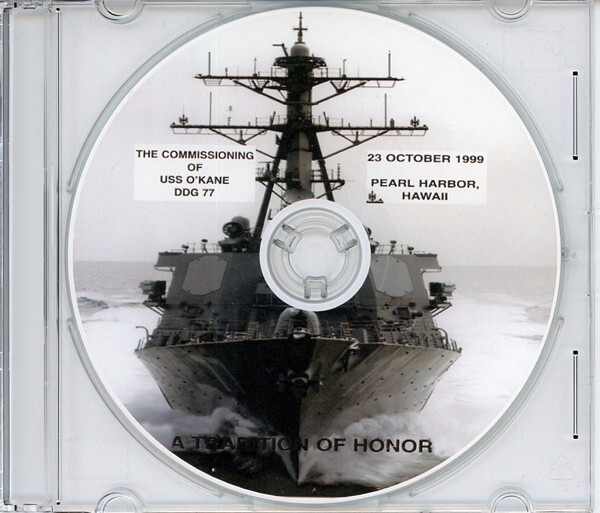USS O'Kane DDG 77 Commissioning Program 1999 on CD Navy Plank Owners