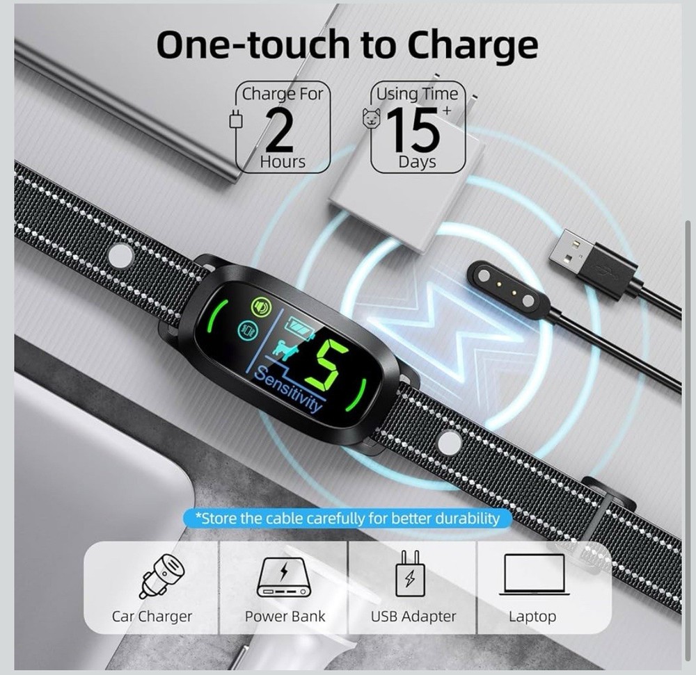 Adjustable & Rechargeable Smart Dog Bark Collar For Dog Training 🐶New