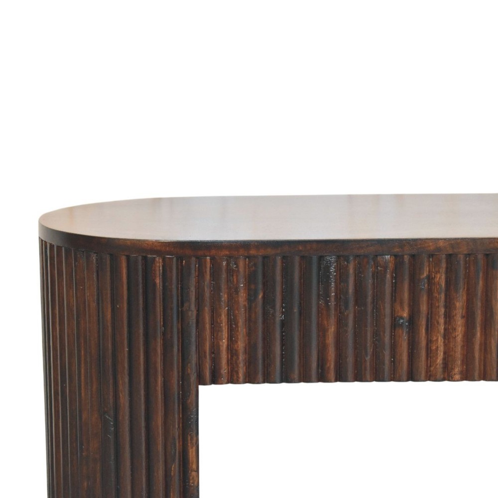 Velvet Mocha Fluted Bench