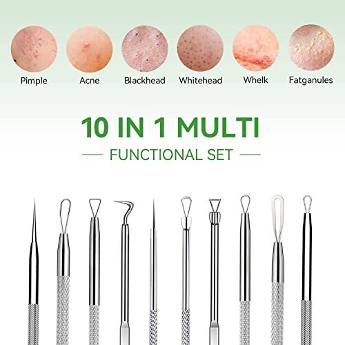 Pimple Popper Tool Kit,Blackhead Remover Tool 5 Pcs Blackhead Extractor Tool