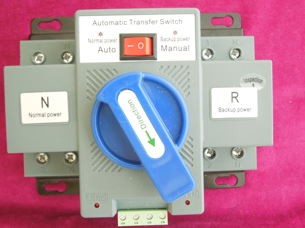 63A ATS Dual Power Automatic Transfer Switch for Generator Changeover Switch 2P