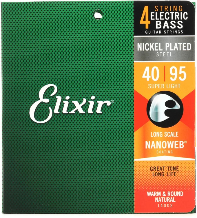 Elixir Strings 14002 Nanoweb Super Light Long Scale Electric Bass Strings