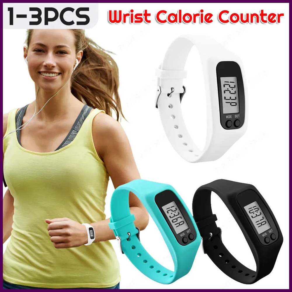 LED Pedometer Bracelet Step Counter Watch Multi-Function Walking Running