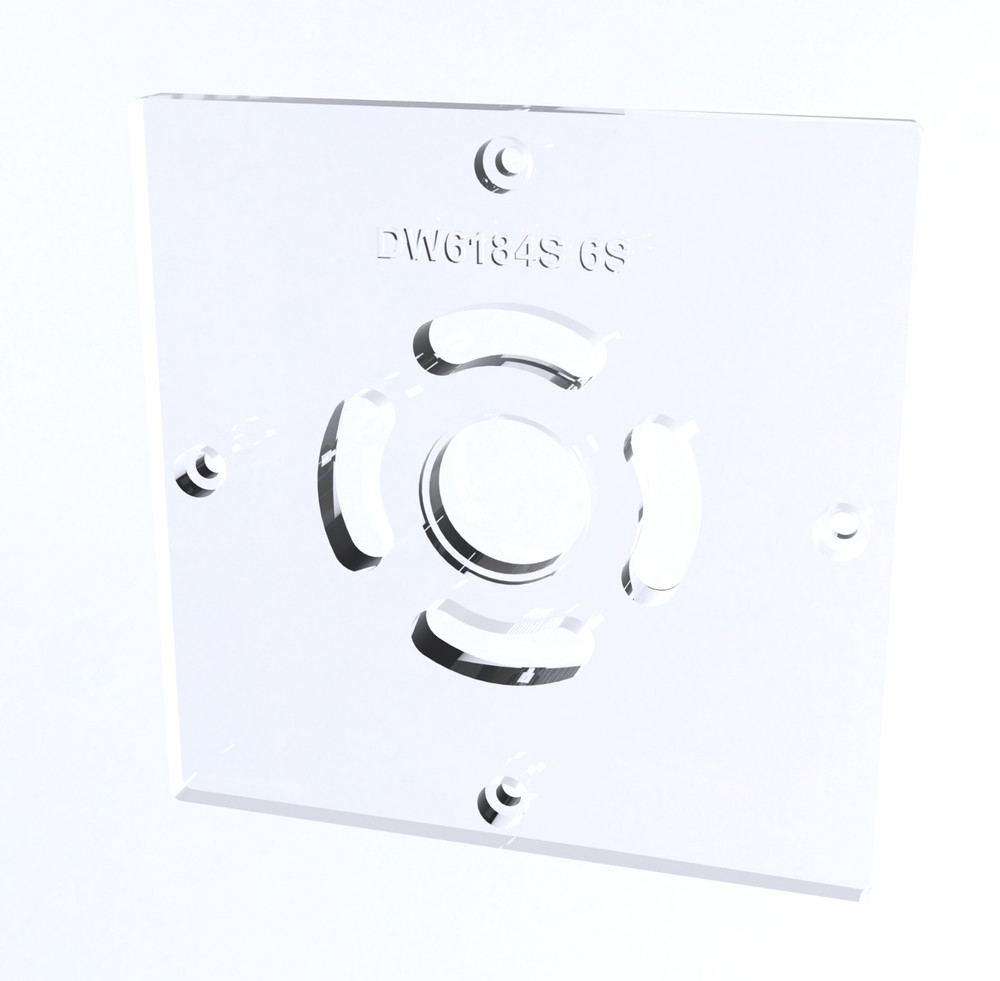 3/8" Thick baseplate for Dewalt DW6184 6" square with bushing compatibility