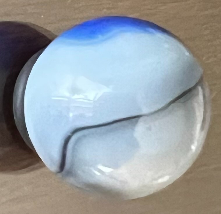 Vitro Agate Conqueror Patch Blue Horsehair Marble .63"