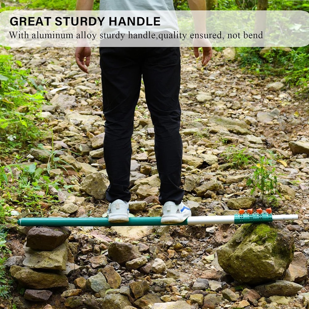 Tree Pruner Pole Saw Manual Extendable Long 5.5m, Green