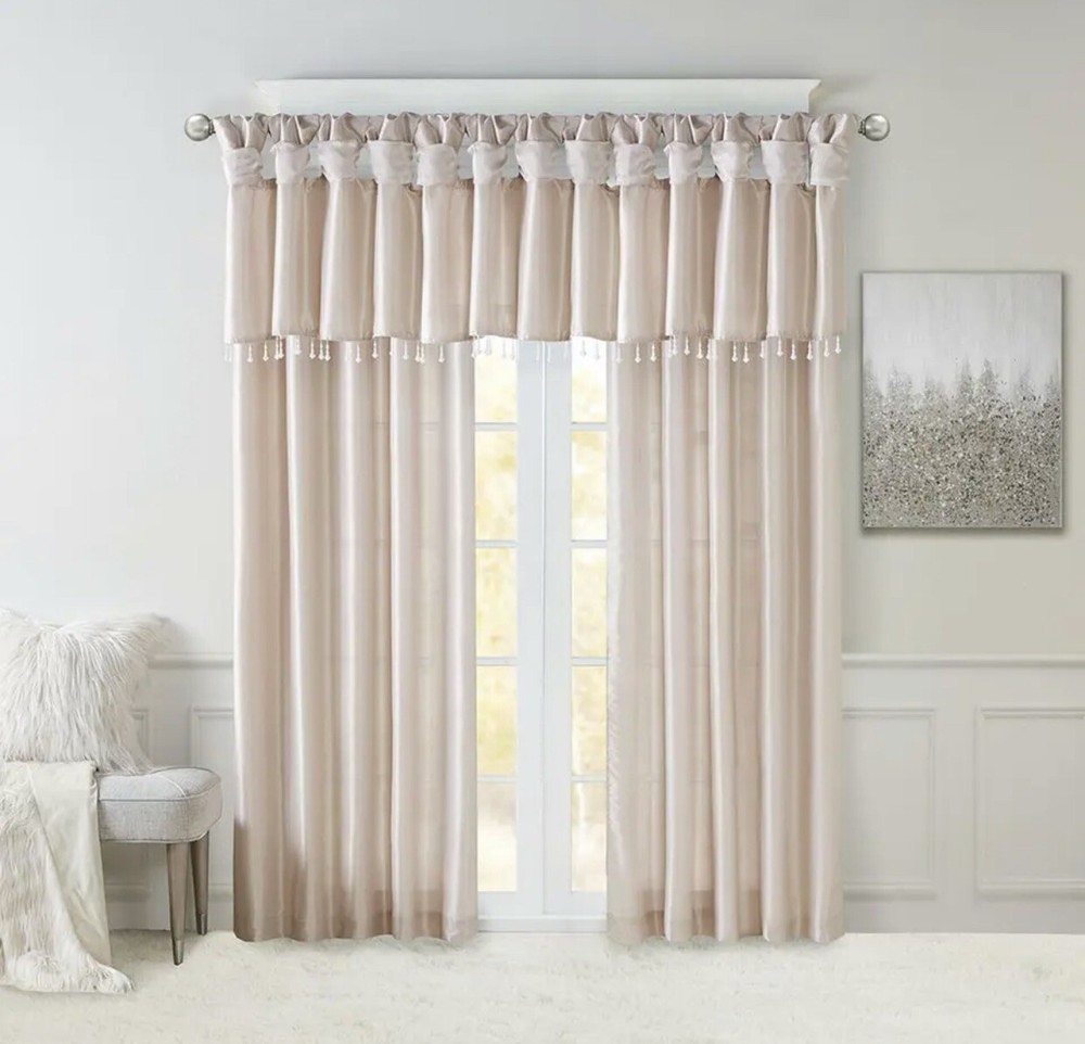 100% Polyester Twist Tab Lined Window Curtain,MP40-6321