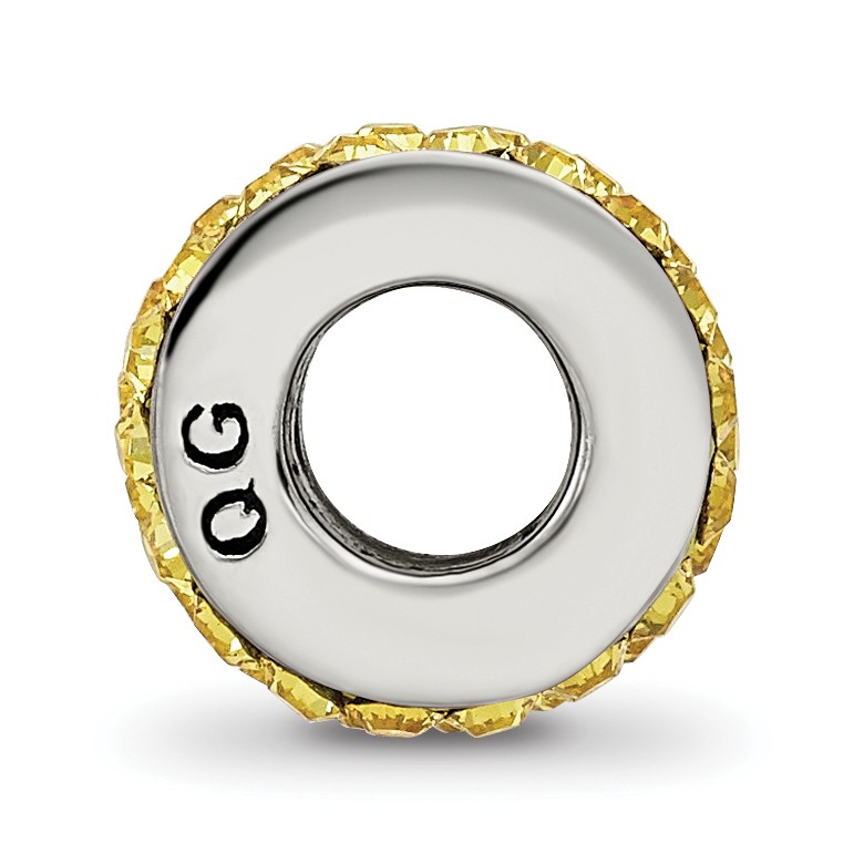 Silver Reflections Yellow Double Row Preciosa Crystal Bead QRS2018