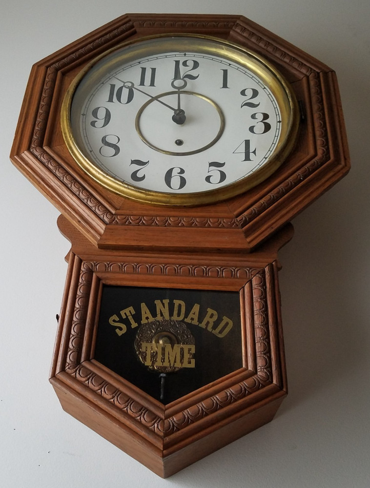 Antique Gilbert " Admiral" Regulator Wall Clock 8-Day Timepiece, Key-wind