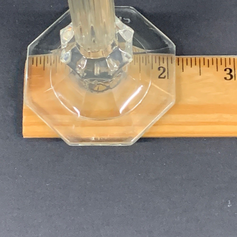 Clear Plastic Flared Petal Ruffle Candlestick Candleholder