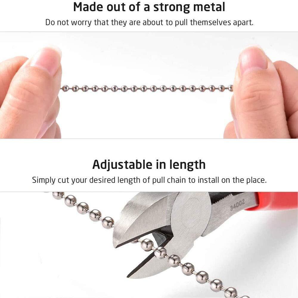 Ceiling Fan Chain Pulls Silver Color Pull Chain Extension Wooden Made for Cei...