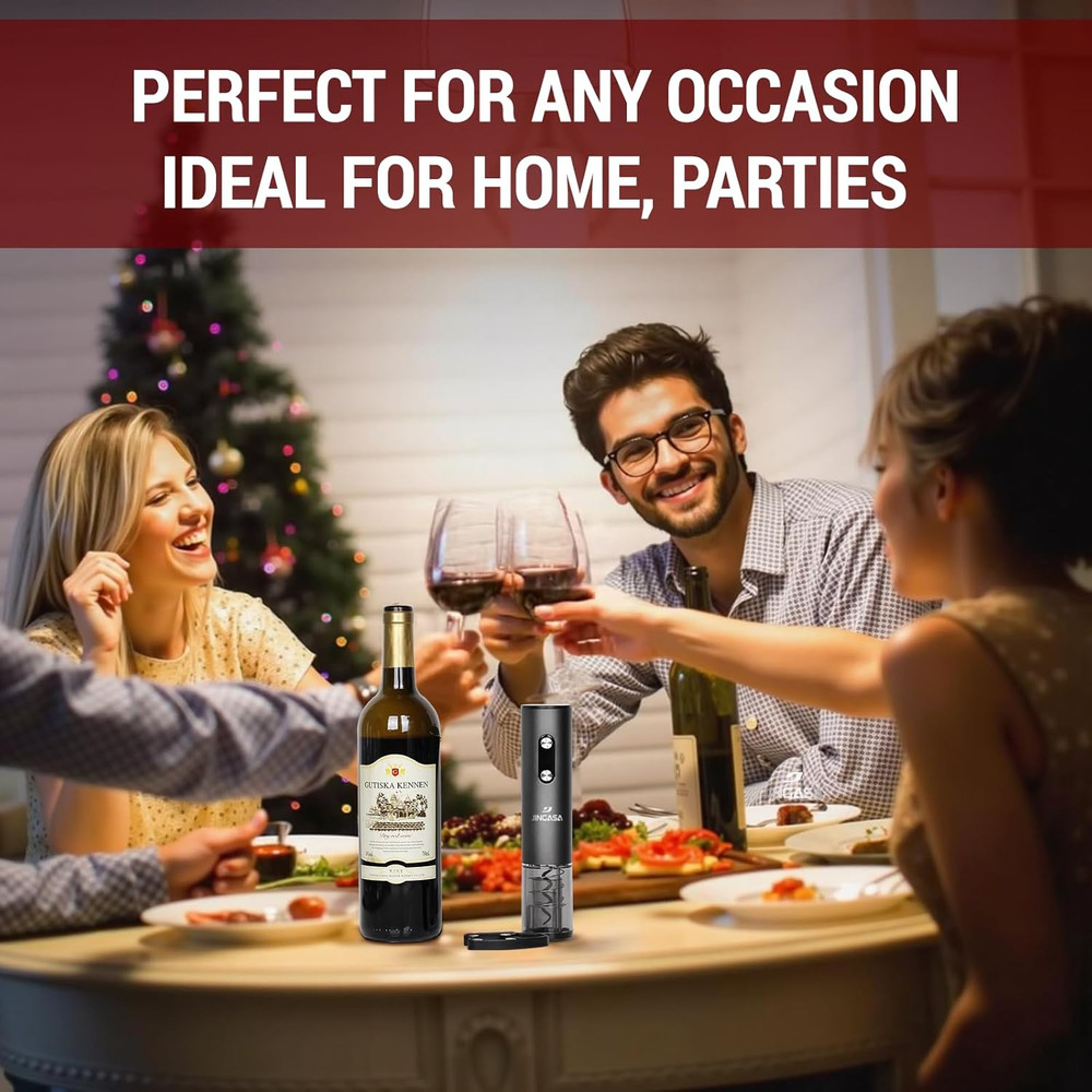 Electric Wine Opener with Automatic Corkscrew & Foil Cutter – Rechargeable Type-