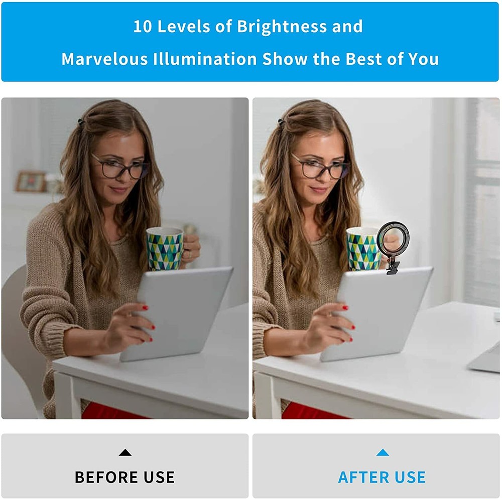 Video Conference Lighting kit, On-Camera Video Lights Ring