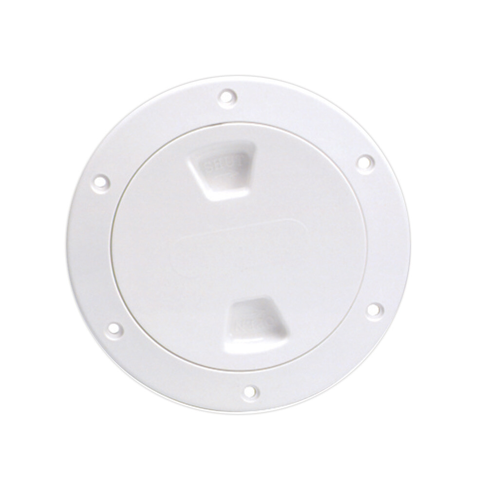 BECKSON 4" SMOOTH CENTER SCREW OUT DECK PLATE WHITE 4.5" CUT