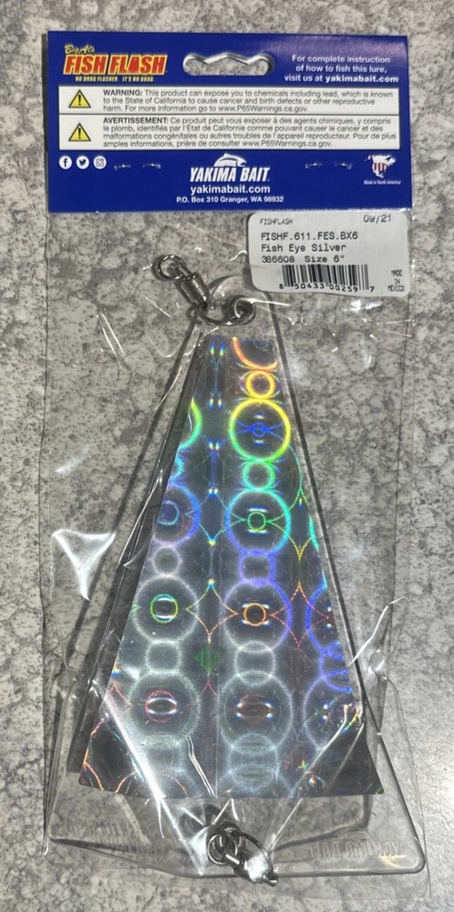 Big Al’s Fish Flash No Drag Flasher Trolling 6" Fish Eye Silver
