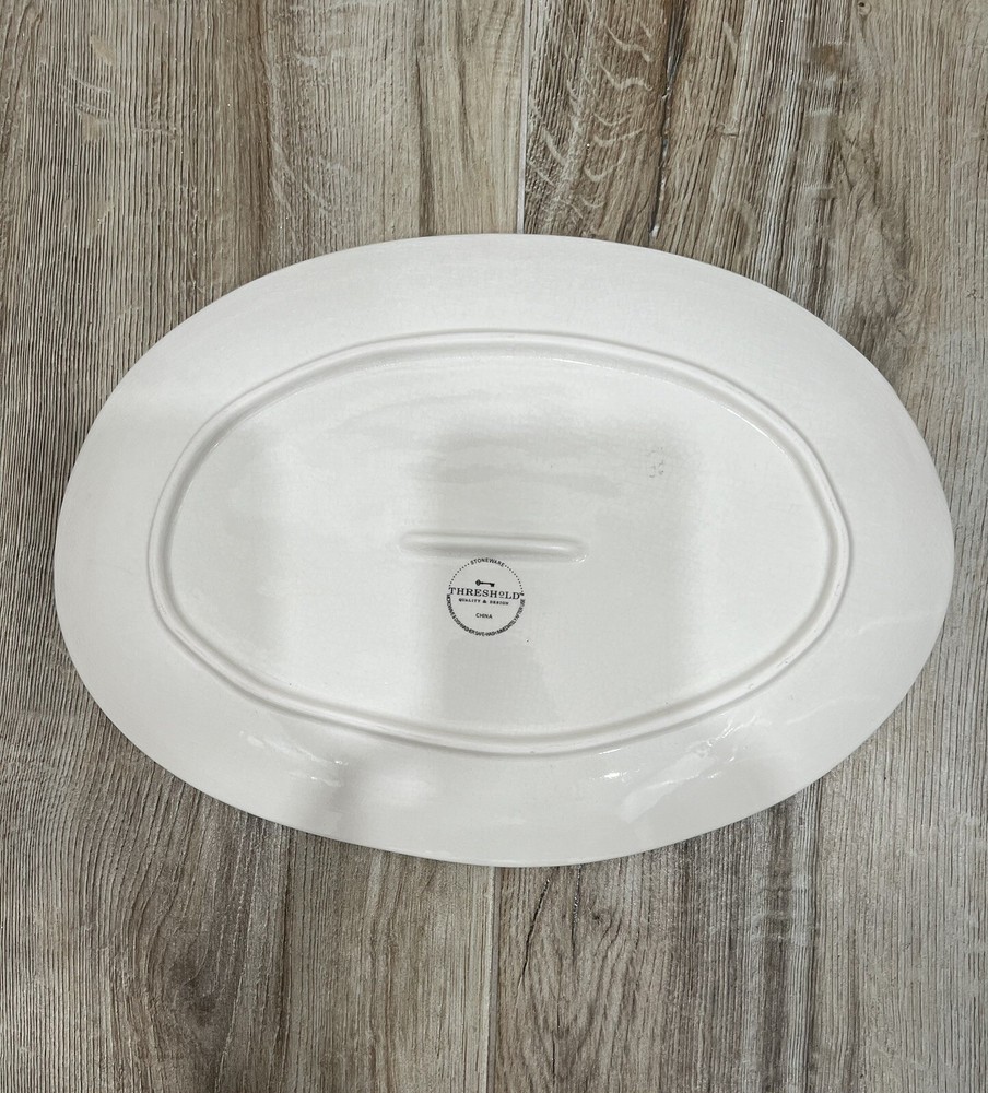 Threshold Stoneware Oval Pumpkins Platter 14”x 10” Halloween Thanksgiving Fall