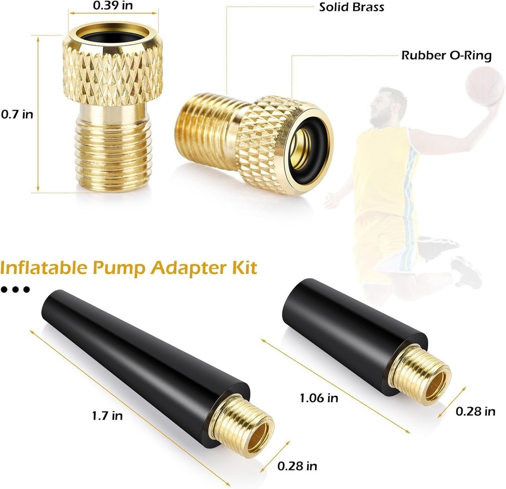 Complete Inflating Solution: Heavy Duty Needles, Adapters & Nozzles - 24 Pcs