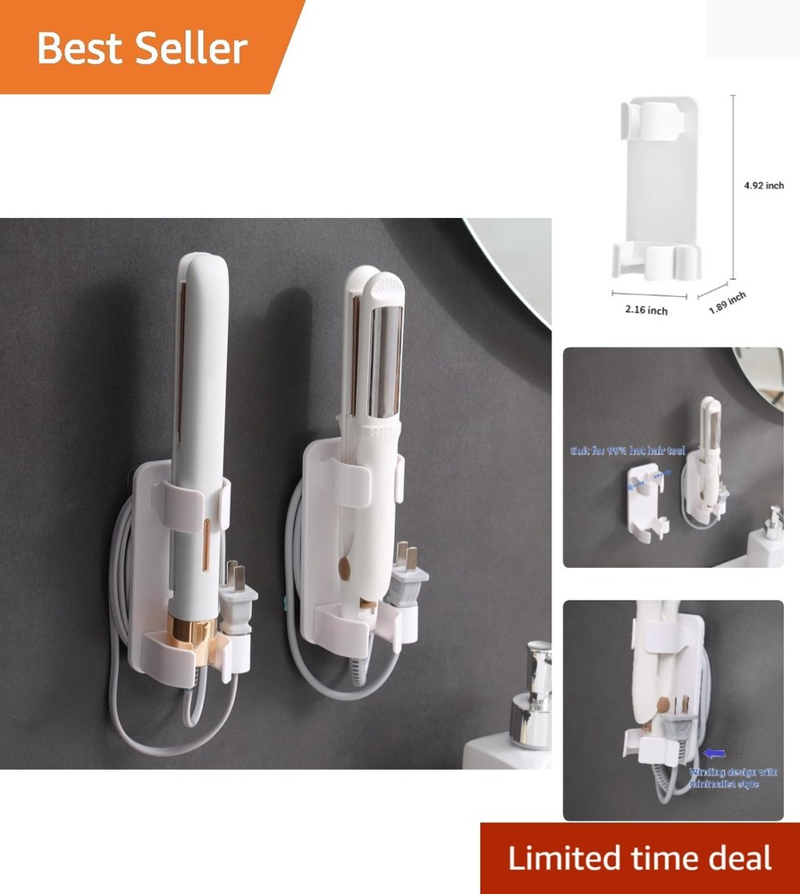 Versatile Hair Tool Organizer - Wall-Mounted Solution for Curling Irons & More