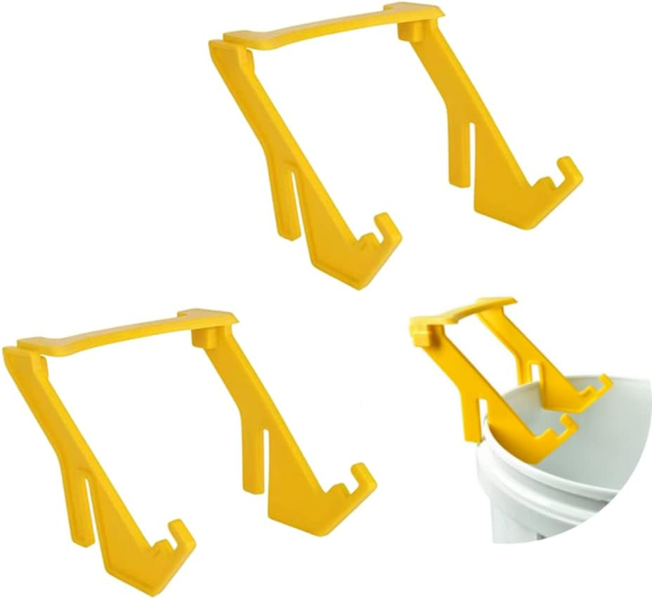 2Pcs Yellow Plastic Bee Honey Bucket Rack Frame Grip Holder Beekeeping Tool
