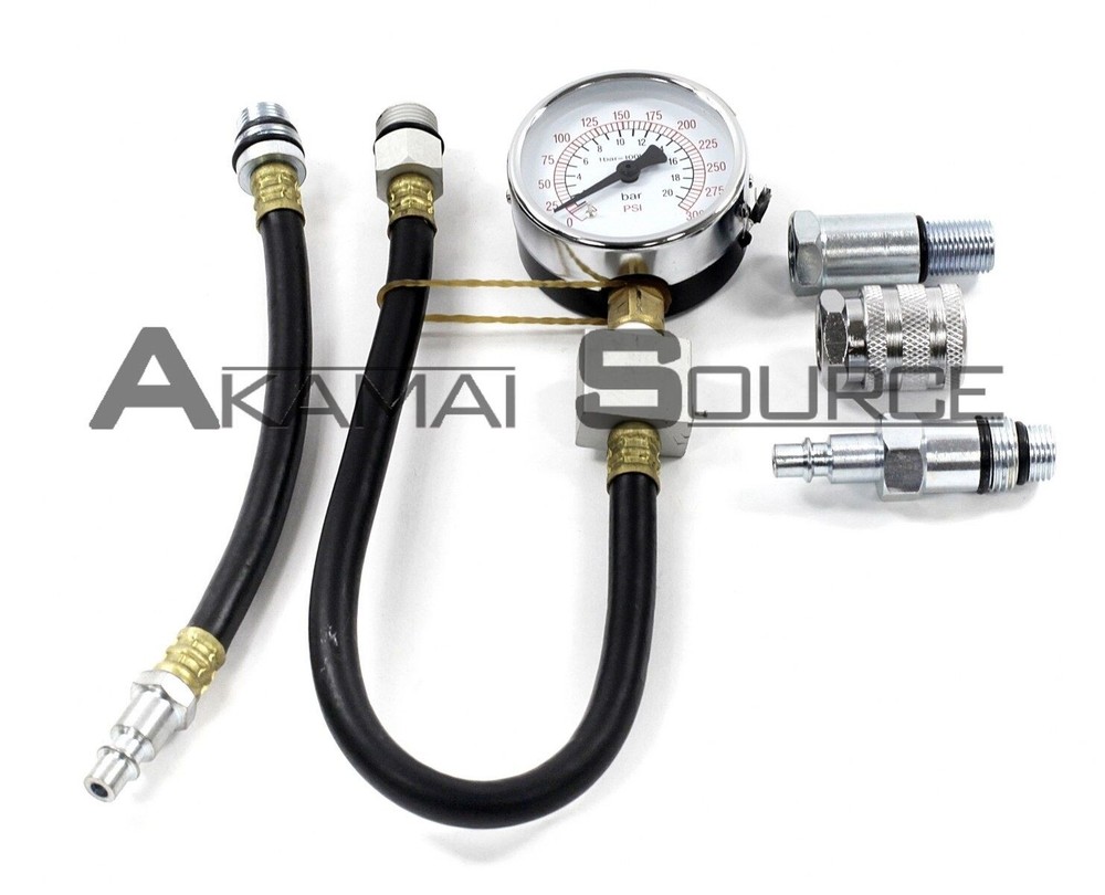 Gas Engine Compression Tester Testing Gauge Kit Automotive Shop Tools Diagnostic