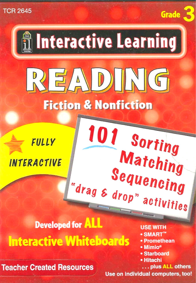 Reading Fiction Non Fiction, Gr3  Interactive Whiteboards, Windows Mac Teachers,
