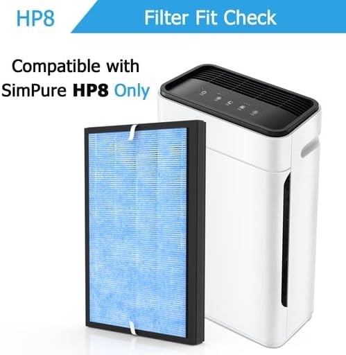 HP8 Replacement Filter Compatible with SimPure HP8 Air Purifier SP HP8 RF 2