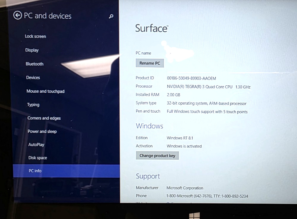 Microsoft Surface RT| NVIDIA Tegra 3| 2GB RAM| 32GB SSD| Windows RT 8.1