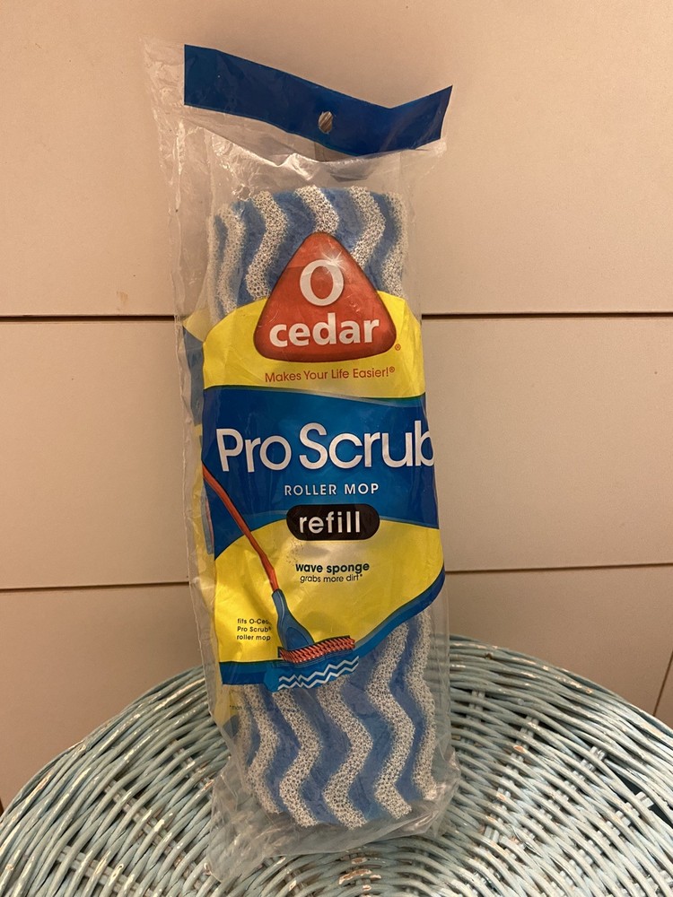 O Cedar Pro Scrub Roller blue Wave Sponge 10 " Mop Refill replacement head New