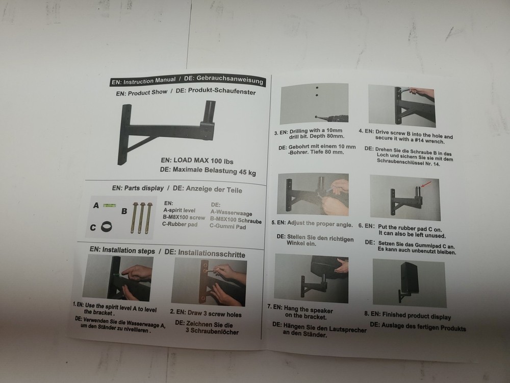 Speaker Wall Mount,Wall Speaker Mount Bracket Design for Professional Audio,Tilt