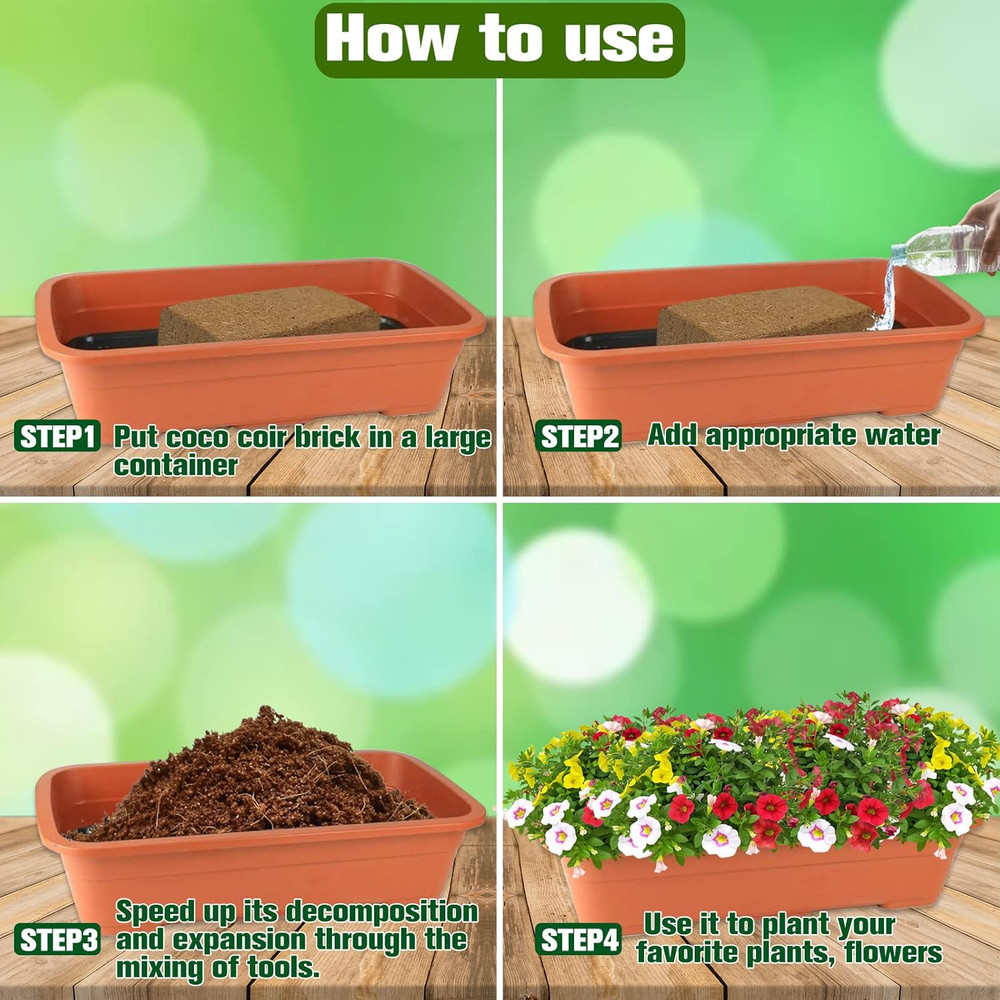 Zeedix 5 Pack Coconut Coir Bricks, 100% Organic Compressed Coco Coir Brick Seed
