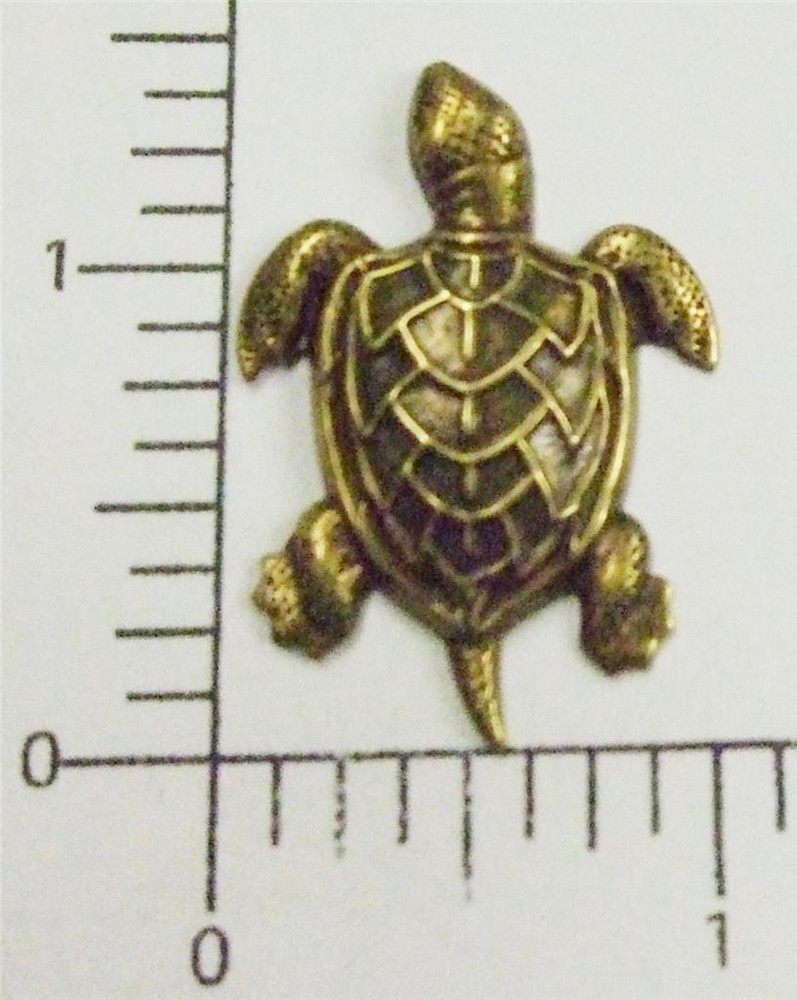 48433       2 Pc  Brass Oxidized Turtle Jewelry Finding