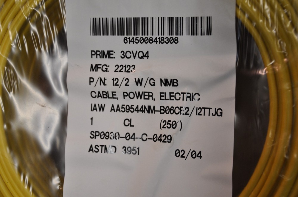 12/2 romex wire 12-2 awg 250ft