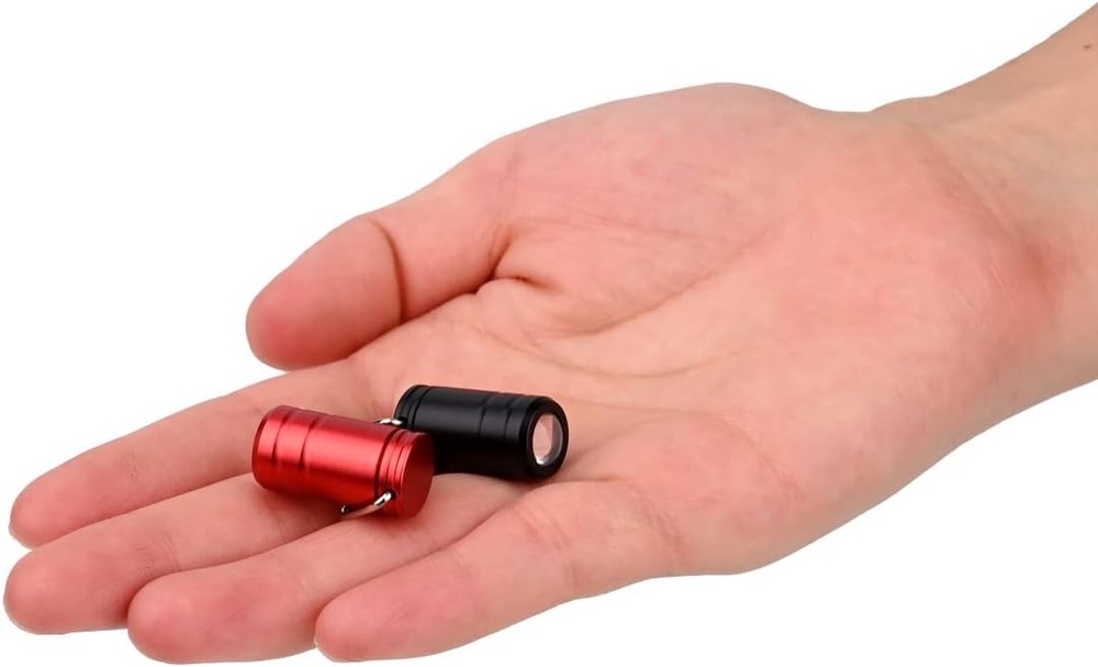 Mini Keychain Flashlight, The Smallest Micro Small Tiny Led Black and Red